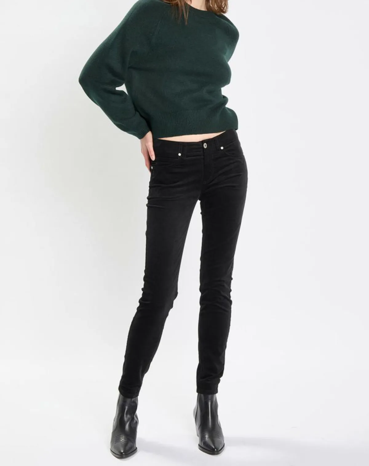 Marc O'Polo Pulls|Pull en Laine mélangée manches raglans vert foncé