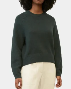Marc O'Polo Pulls|Pull en Laine mélangée manches raglans vert foncé