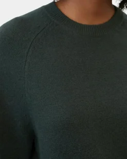 Marc O'Polo Pulls|Pull en Laine mélangée manches raglans vert foncé