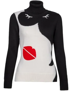 Duvillard Pulls|Pull en Laine mélangée Pauline Hd blanc/noir