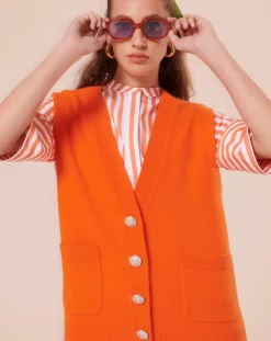 Tara Jarmon Pulls|Pull en Laine mérinos & Alpaga orange