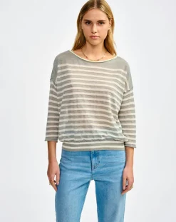 Bellerose Pulls|Pull en Lin mélangé Neep stripe b