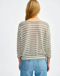 Bellerose Pulls|Pull en Lin mélangé Neep stripe b