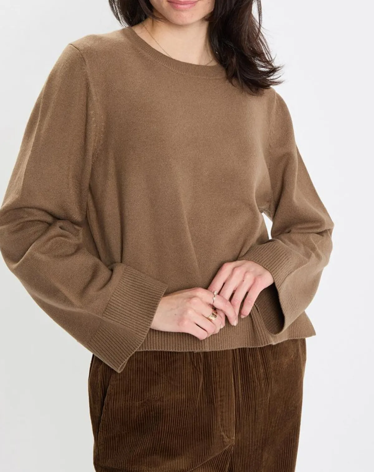 Marc O'Polo Pulls|Pull en Maille de coton stretch Basique marron