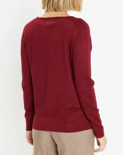 Galeries Lafayette Pulls|Pull en Maille fine col V Fya bordeaux