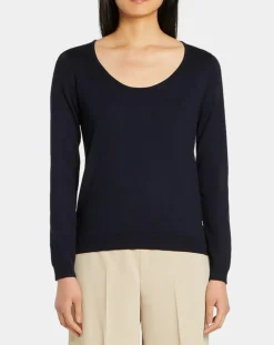 Galeries Lafayette Pulls|Pull en Maille fine Fya col rond bleu marine