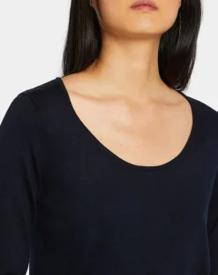 Galeries Lafayette Pulls|Pull en Maille fine Fya col rond bleu marine