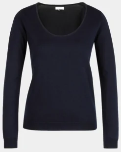 Galeries Lafayette Pulls|Pull en Maille fine Fya col rond bleu marine