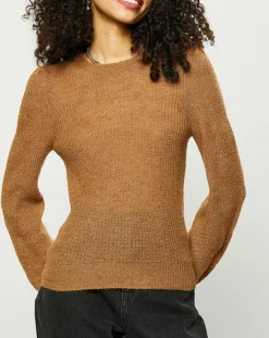 Esprit Pulls|Pull en Maille mélangée torsades marron clair