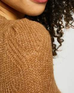 Esprit Pulls|Pull en Maille mélangée torsades marron clair