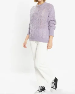 Galeries Lafayette Pulls|Pull en Maille pointelle mousseuse violet parme