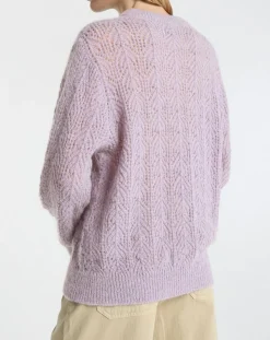 Galeries Lafayette Pulls|Pull en Maille pointelle mousseuse violet parme