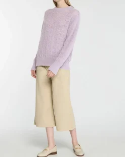 Galeries Lafayette Pulls|Pull en Maille pointelle mousseuse violet parme