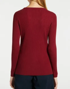 Galeries Lafayette Pulls|Pull en Maille stretch Franck ajusté bordeaux