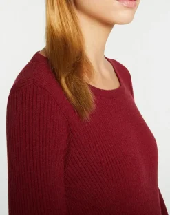 Galeries Lafayette Pulls|Pull en Maille stretch Franck ajusté bordeaux
