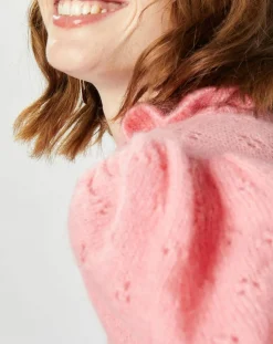 Manoush Pulls|Pull en Mohair & Alpaga mélangés Chamallow rose