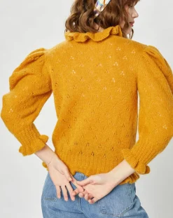 Manoush Pulls|Pull en Mohair & Alpaga mélangés Chamallow ocre