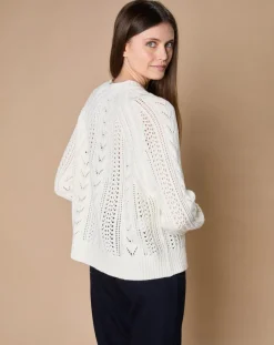 Oscar et Louise Pulls|Pull en Mohair & Laine mélangés Paola col rond écru