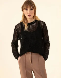 Indies Pulls|Pull en Mohair & Laine mélangés Meryl noir