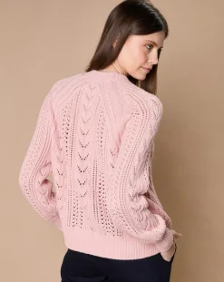 Oscar et Louise Pulls|Pull en Mohair & Laine mélangés Paola col rond vieux rose