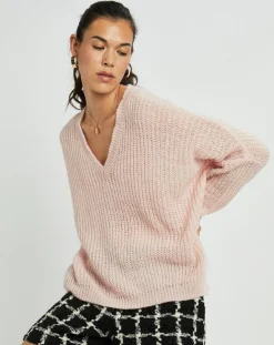 Lauren Vidal Pulls|Pull en Mohair mélangé Anouk rose pâle