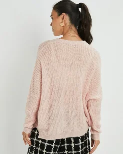 Lauren Vidal Pulls|Pull en Mohair mélangé Anouk rose pâle