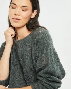 Lauren Vidal Pulls|Pull en Mohair mélangé Ella gris jade