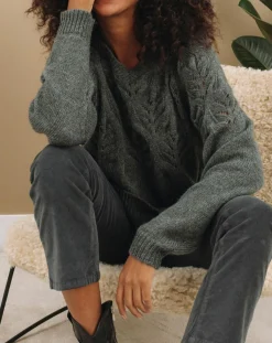 Lauren Vidal Pulls|Pull en Mohair mélangé Ella gris jade