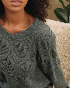 Lauren Vidal Pulls|Pull en Mohair mélangé Ella gris jade