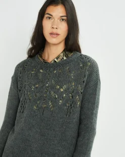 Lauren Vidal Pulls|Pull en Mohair mélangé Ella gris jade