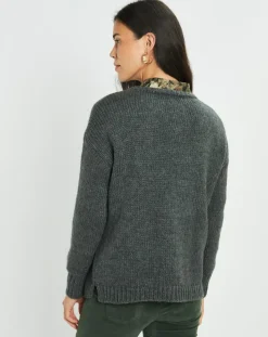 Lauren Vidal Pulls|Pull en Mohair mélangé Ella gris jade