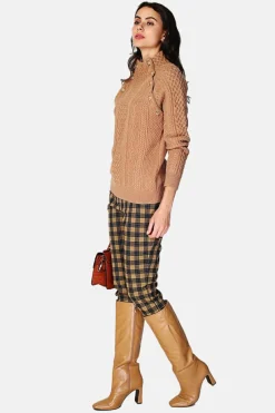 Assuili Pulls|Pull Encolure montante camel foncé