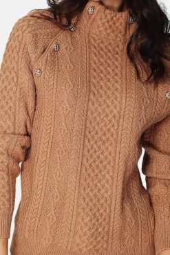 Assuili Pulls|Pull Encolure montante camel foncé