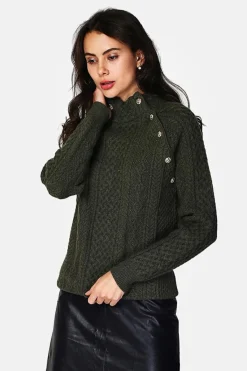 Assuili Pulls|Pull Encolure montante kaki