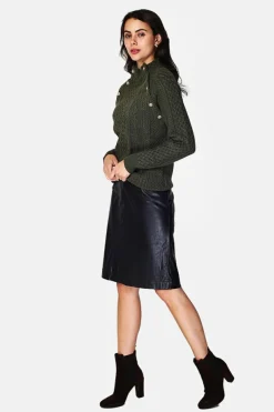 Assuili Pulls|Pull Encolure montante kaki