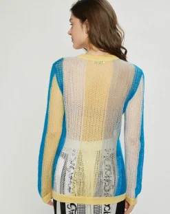 Nina ricci Pulls|Pull fin ajouré en Mohair & Laine mélangés Fishnet multicolore