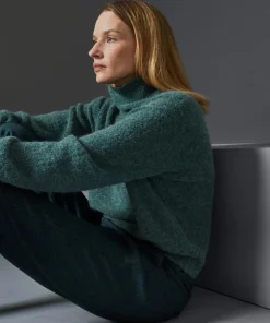 Rodier Pulls|Pull Francesca col roulé vert de gris
