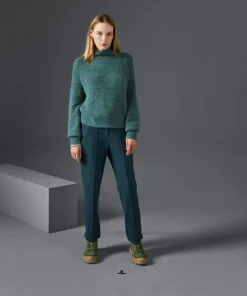 Rodier Pulls|Pull Francesca col roulé vert de gris