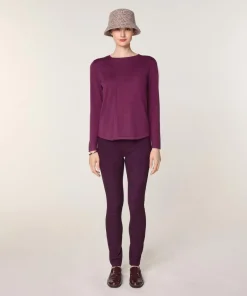 Rodier Pulls|Pull Frieda 100% laine col rond violet cassis