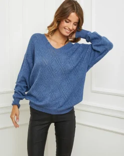 Fleur de cachemire Pulls|Pull Gabriella indigo
