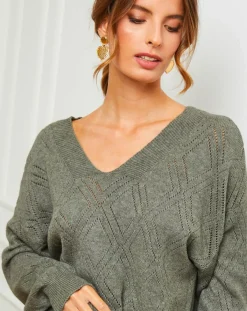 Fleur de cachemire Pulls|Pull Gabriella kaki