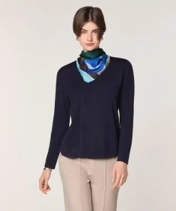 Rodier Pulls|Pull Gertrude 100% laine col rond bleu marine