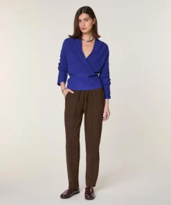 Rodier Pulls|Pull Gisèle 100% Laine Cache-Cœur bleu outremer