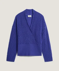 Rodier Pulls|Pull Gisèle 100% Laine Cache-Cœur bleu outremer