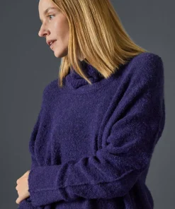 Rodier Pulls|Pull Églantine col amovible violet foncé