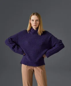Rodier Pulls|Pull Églantine col amovible violet foncé