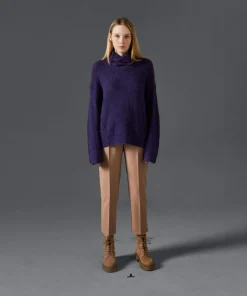 Rodier Pulls|Pull Églantine col amovible violet foncé