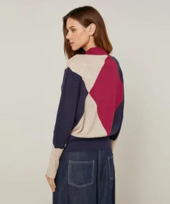 Rodier Pulls|Pull Hughette en Laine mélangée rouge grenat