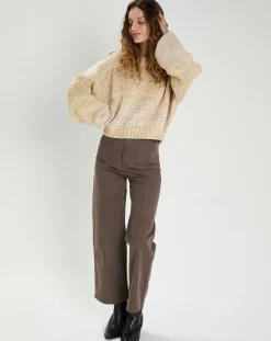 The Korner Pulls|Pull Jade beige/blanc