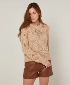Rodier Pulls|Pull Javotte en Coton & Laine beige ficelle